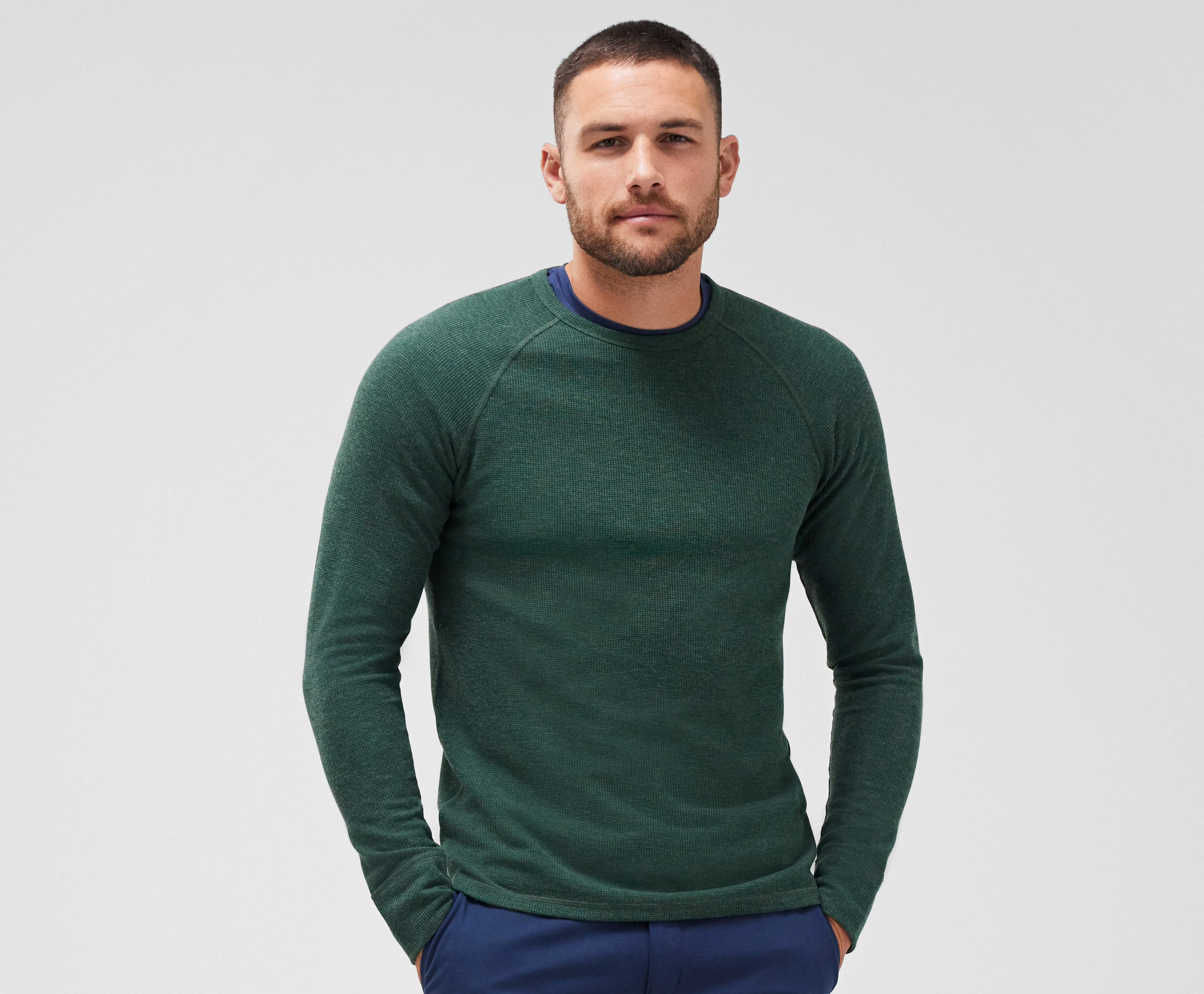 WARMKNIT Waffle Long Sleeve Crew Walnut Heather sold by Mack Weldon product image thumbnail 4