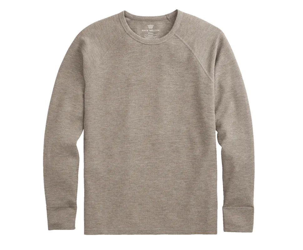 WARMKNIT Waffle Long Sleeve Crew Walnut Heather sold by Mack Weldon