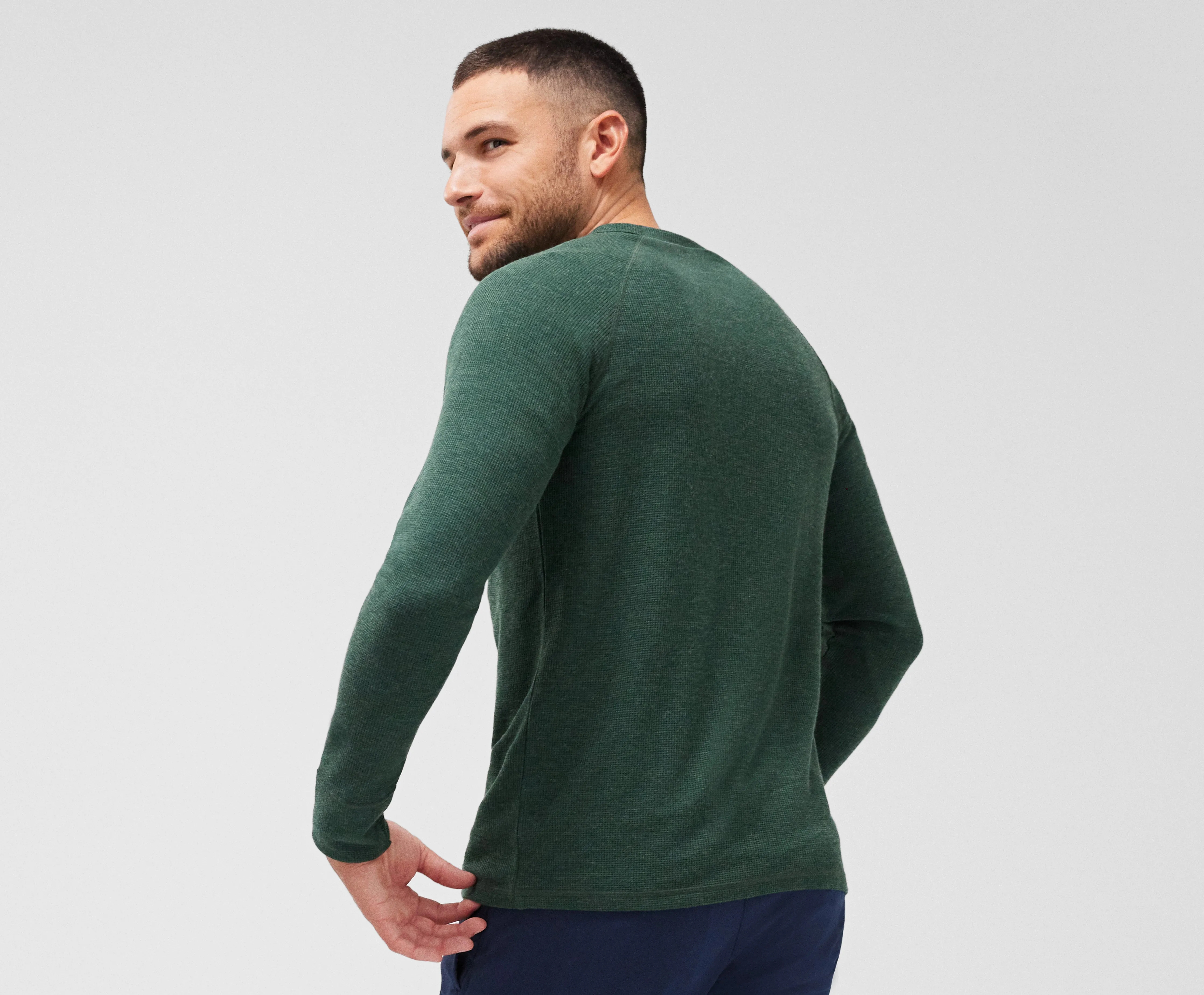 WARMKNIT Waffle Long Sleeve Crew Walnut Heather sold by Mack Weldon product image thumbnail 5