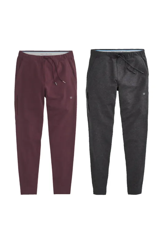 2-Pack ACE Sweatpants Purple Potion / Charcoal Heather sold by Mack Weldon