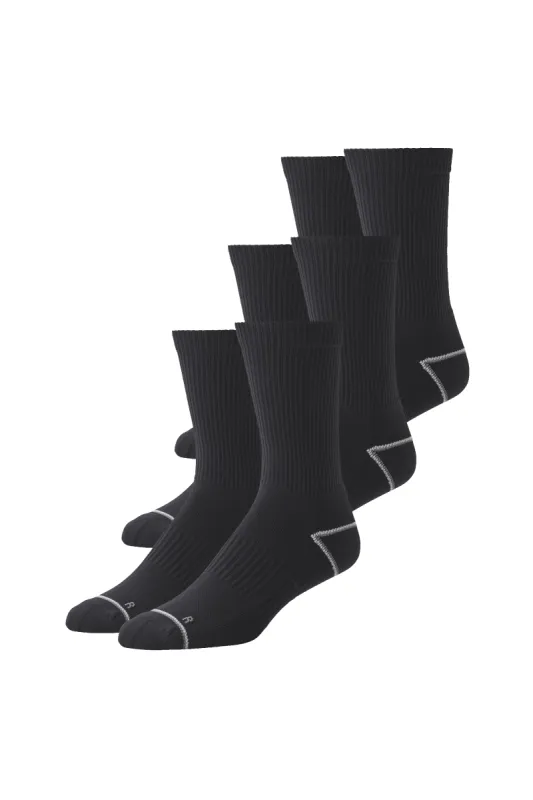 3-Pack AIRKNITˣ Crew Socks True Black sold by Mack Weldon