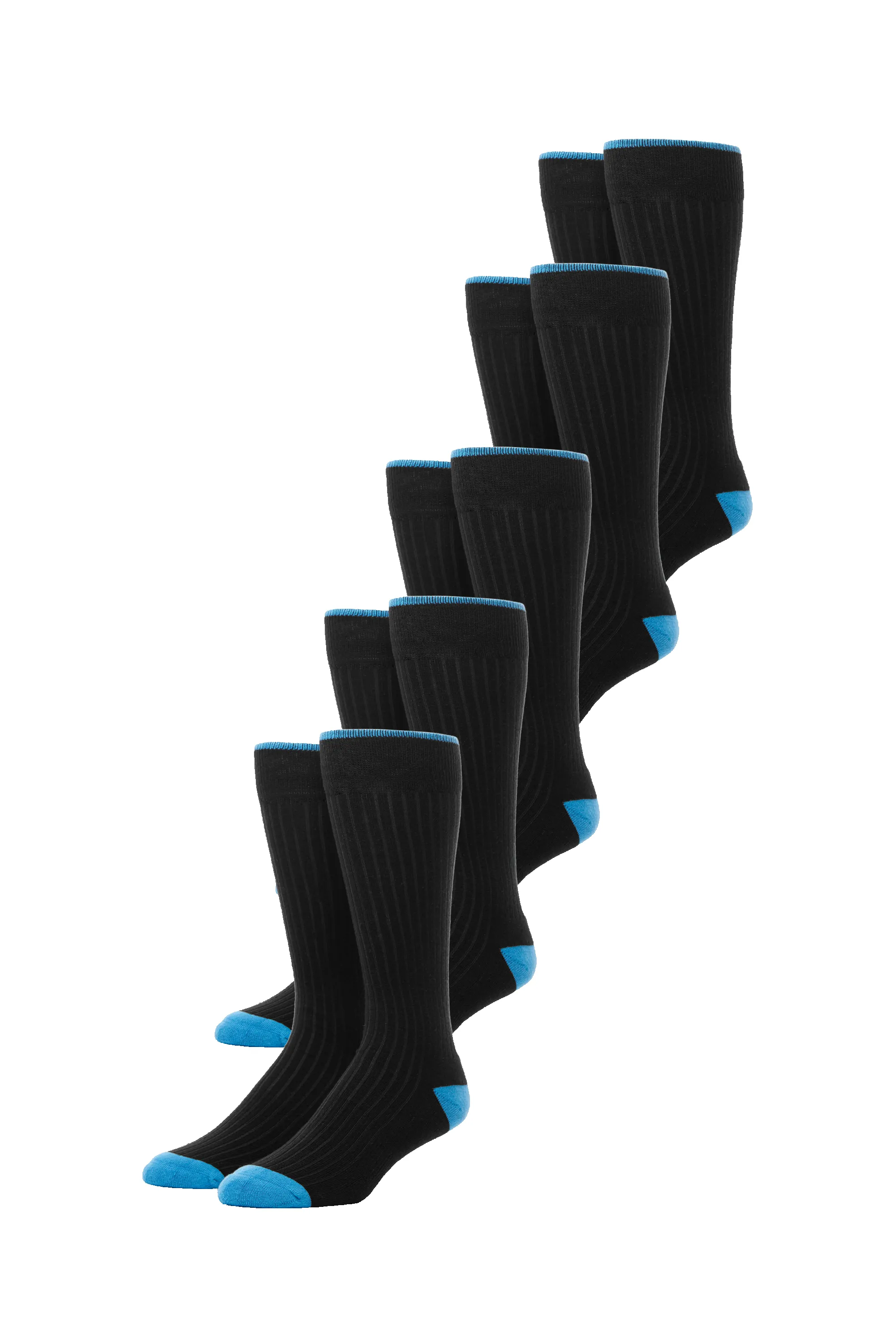5-Pack Everyday Extended Crew Socks True Black sold by Mack Weldon