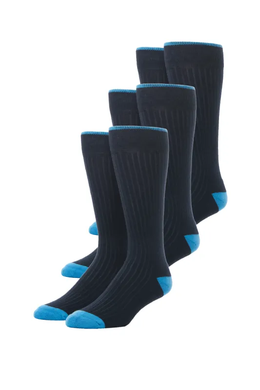 3-Pack Everyday Extended Crew Socks Total Eclipse sold by Mack Weldon