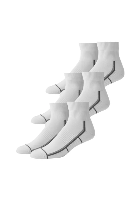 3-Pack AIRKNITˣ High Ankle Socks Bright White sold by Mack Weldon