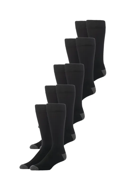 5-Pack SILVER Extended Crew Dress Sock True Black sold by Mack Weldon