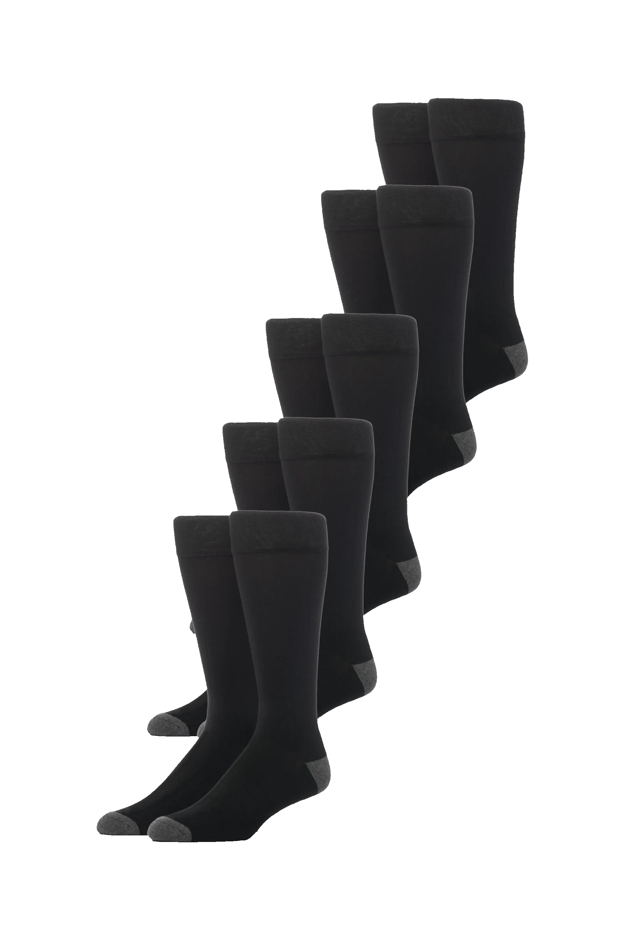 5-Pack SILVER Extended Crew Dress Sock True Black sold by Mack Weldon