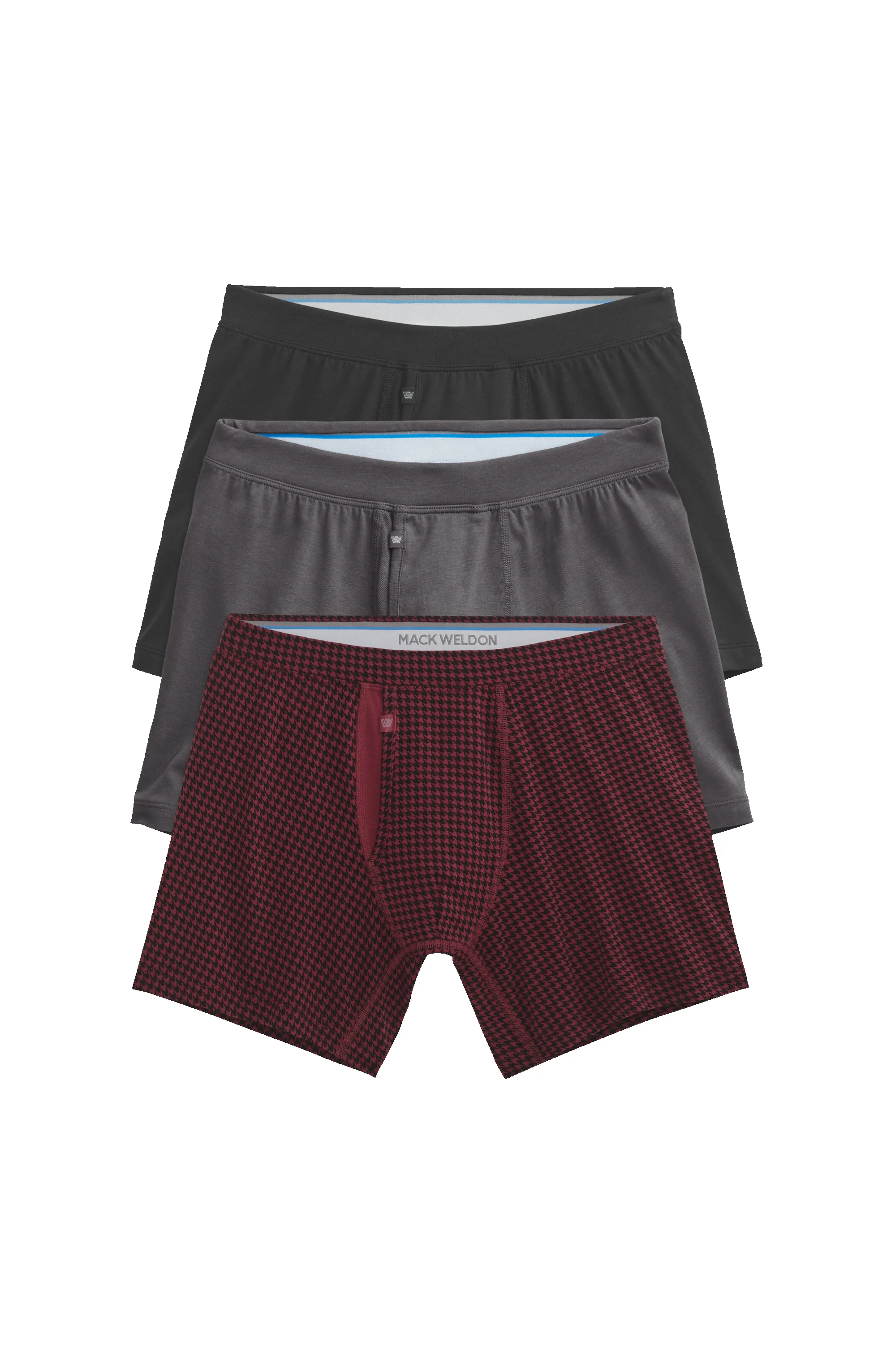 3-Pack SILVER Boxer Briefs Holiday Houndstooth sold by Mack Weldon