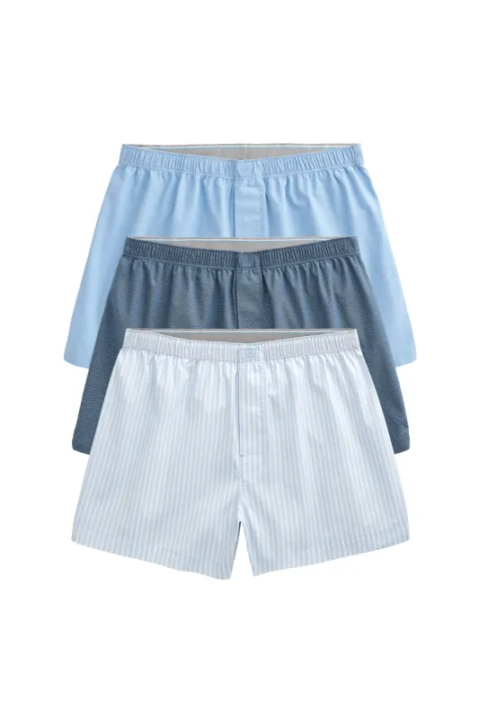 3-Pack 24/7 Woven Boxers Blues Combo sold by Mack Weldon
