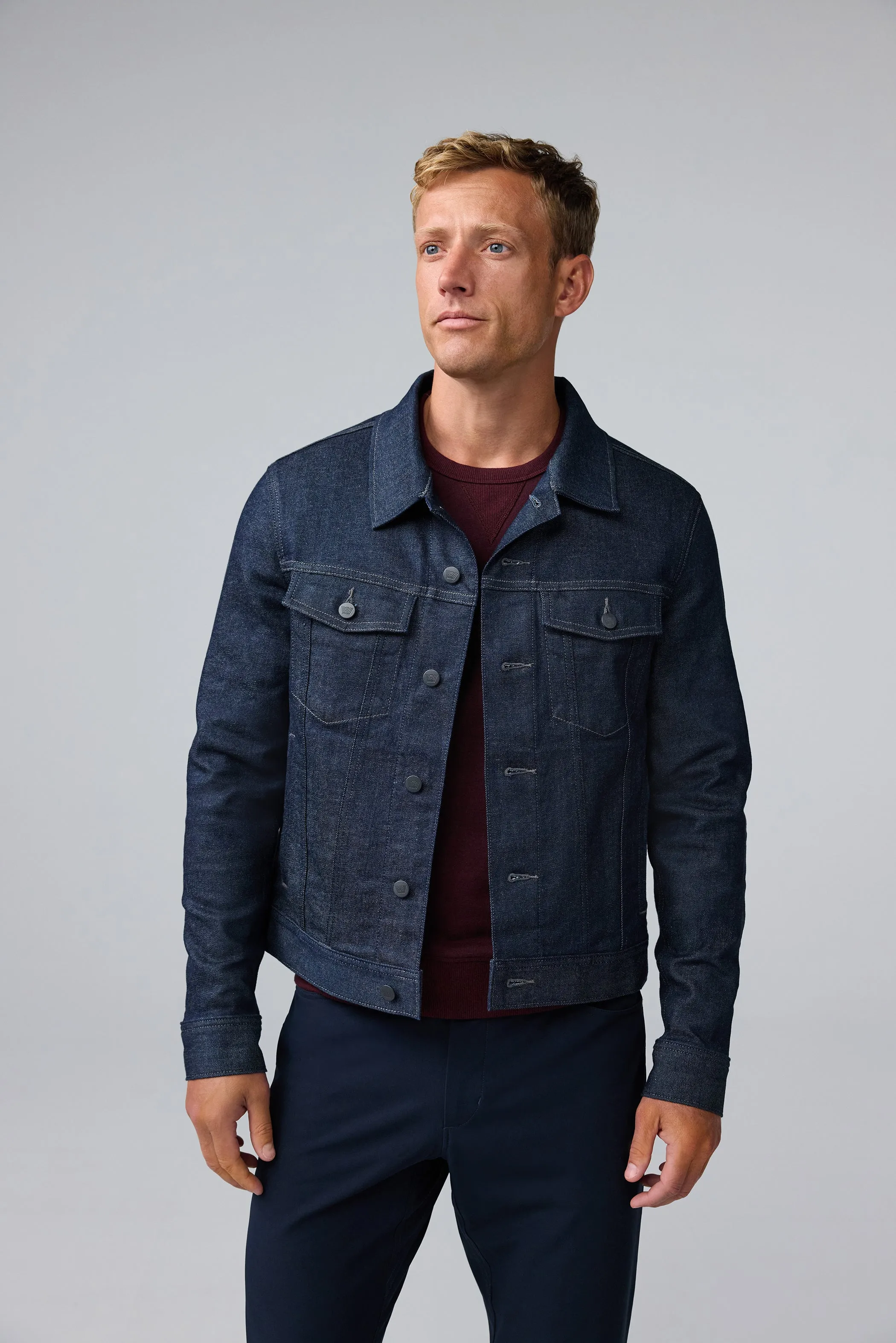 SILVER Denim Jacket Dark Indigo sold by Mack Weldon product image thumbnail 3