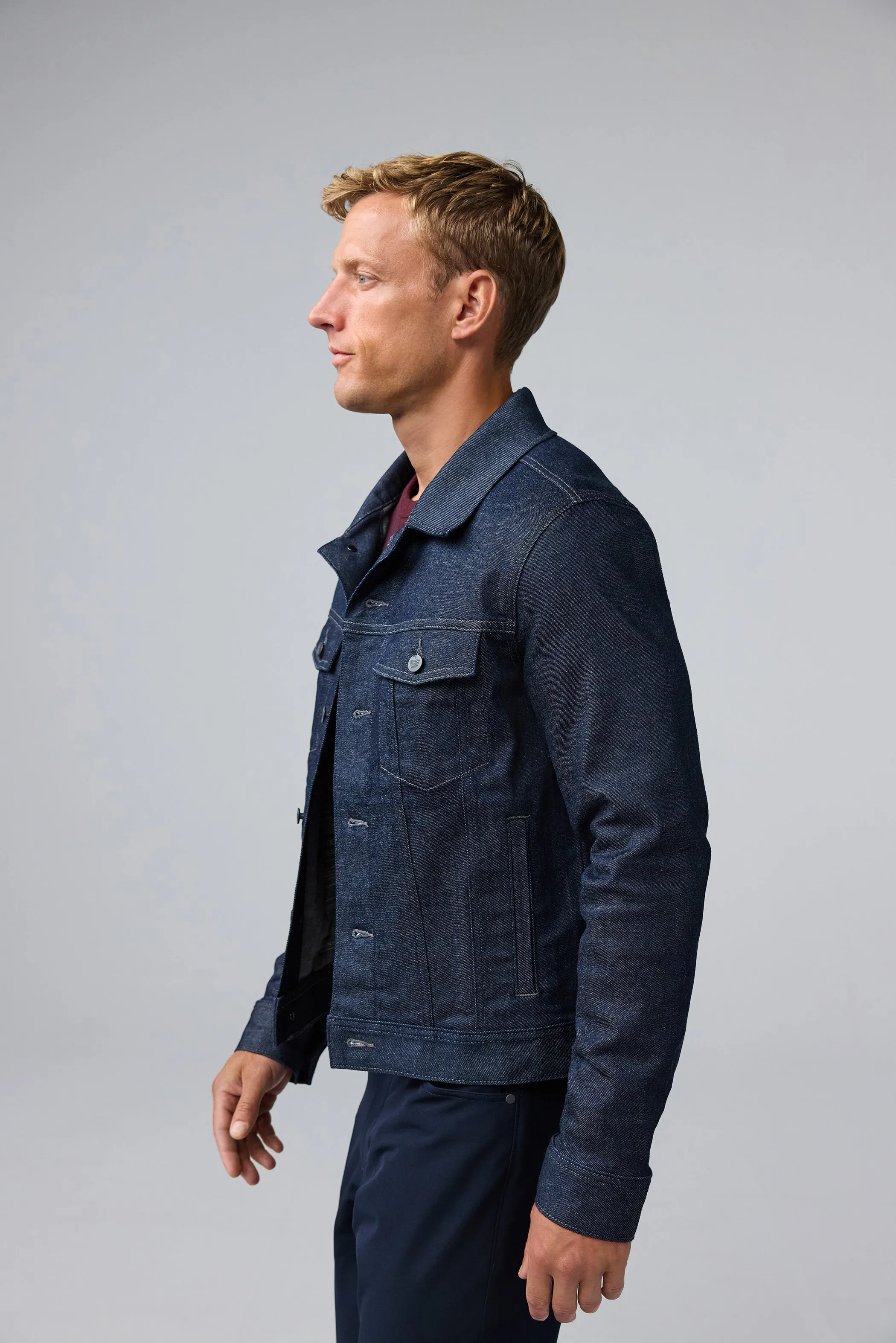 SILVER Denim Jacket Dark Indigo sold by Mack Weldon product image thumbnail 4
