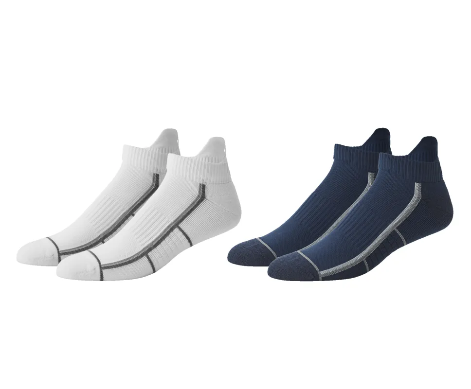 2-Pack AIRKNITˣ Ankle Socks Bright White / True Navy Outline sold by Mack Weldon
