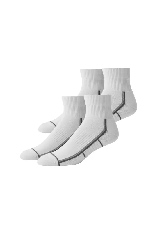2-Pack AIRKNITˣ High Ankle Socks Bright White Outline sold by Mack Weldon