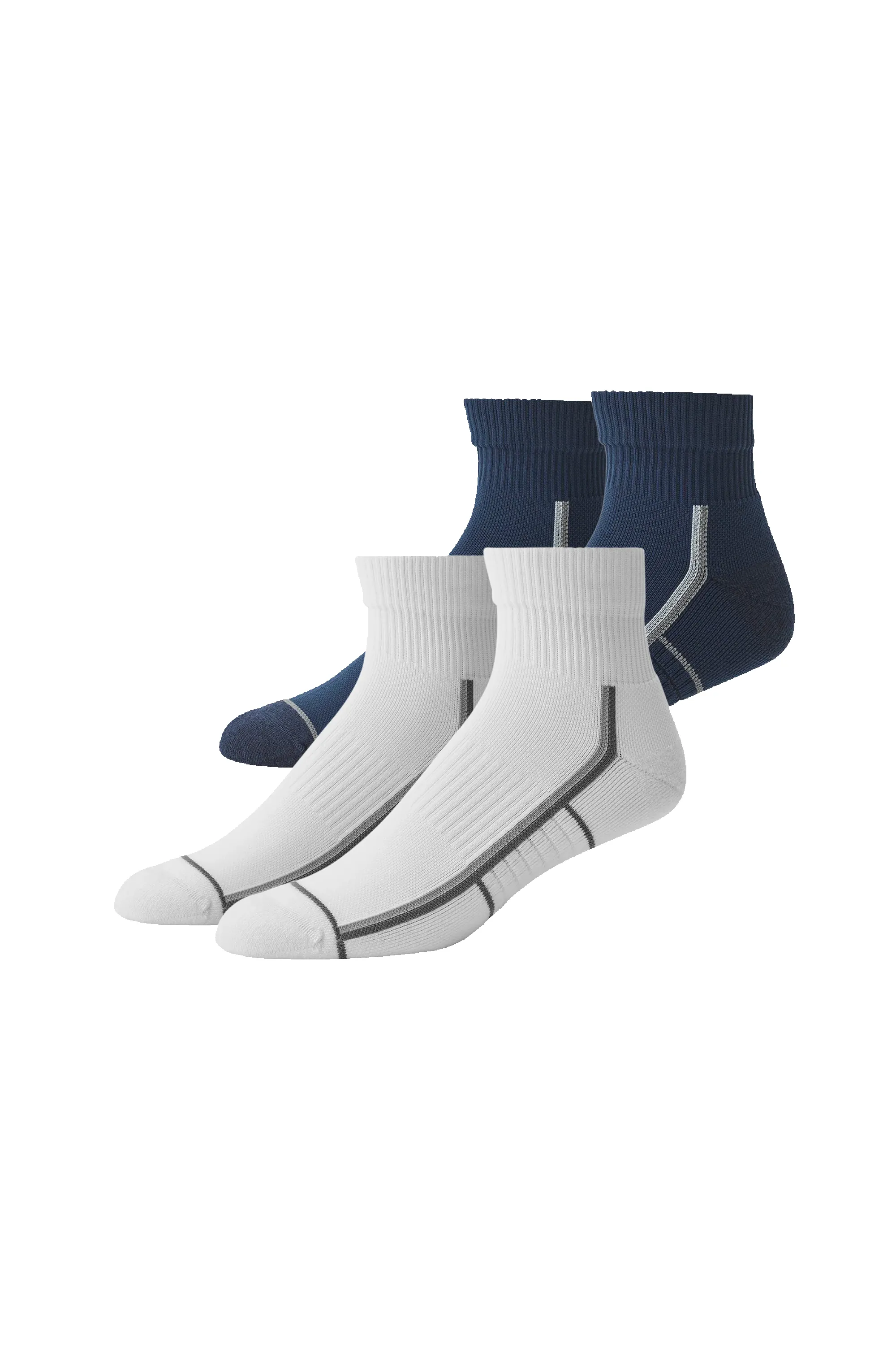 2-Pack AIRKNITˣ High Ankle Socks Bright White / True Navy Outline sold by Mack Weldon