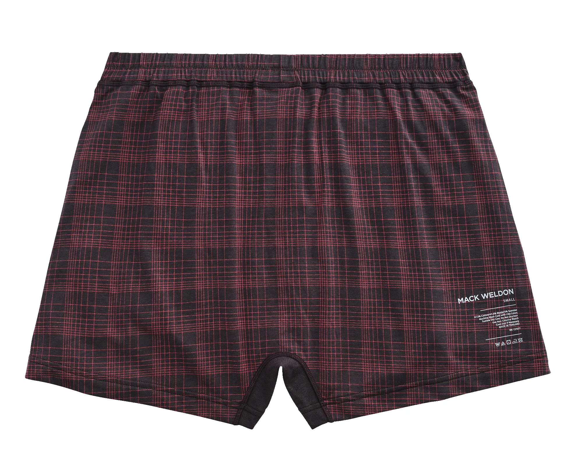 18-Hour Jersey Knit Boxer Crimson Doppler Plaid sold by Mack Weldon product image thumbnail 2