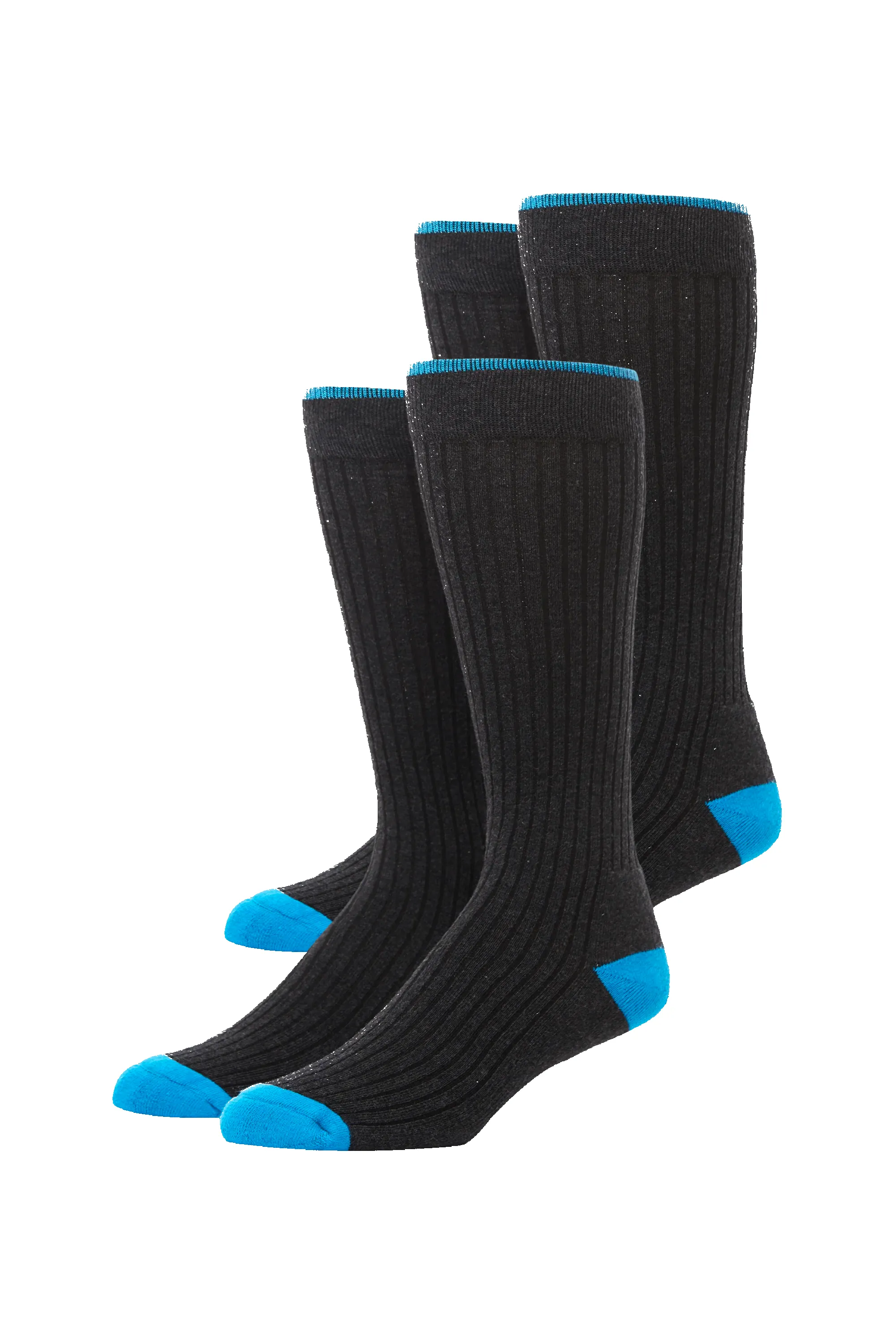 2-Pack Everyday Extended Crew Socks Charcoal Heather sold by Mack Weldon
