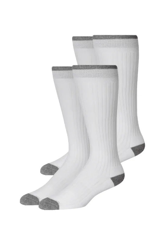 2-Pack Everyday Extended Crew Socks Bright White sold by Mack Weldon