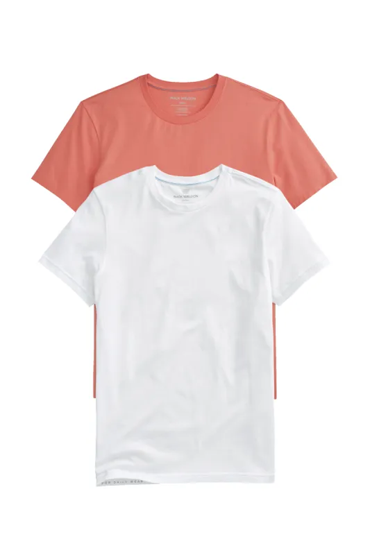 2-Pack Pima Crew Neck T-Shirt Spicy / Bright White sold by Mack Weldon