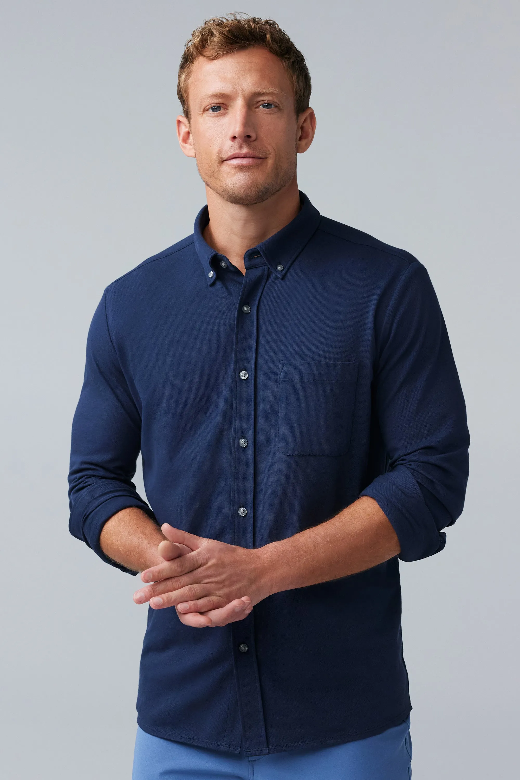 SILVER Pique Button Up True Black sold by Mack Weldon product image thumbnail 3