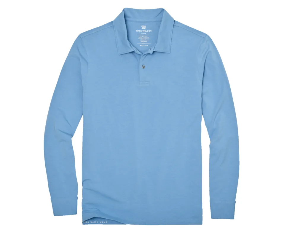 SILVER Long Sleeve Polo sold by Mack Weldon