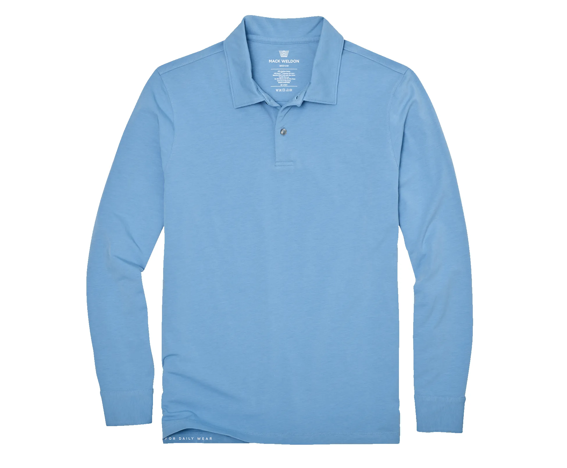 SILVER Long Sleeve Polo sold by Mack Weldon
