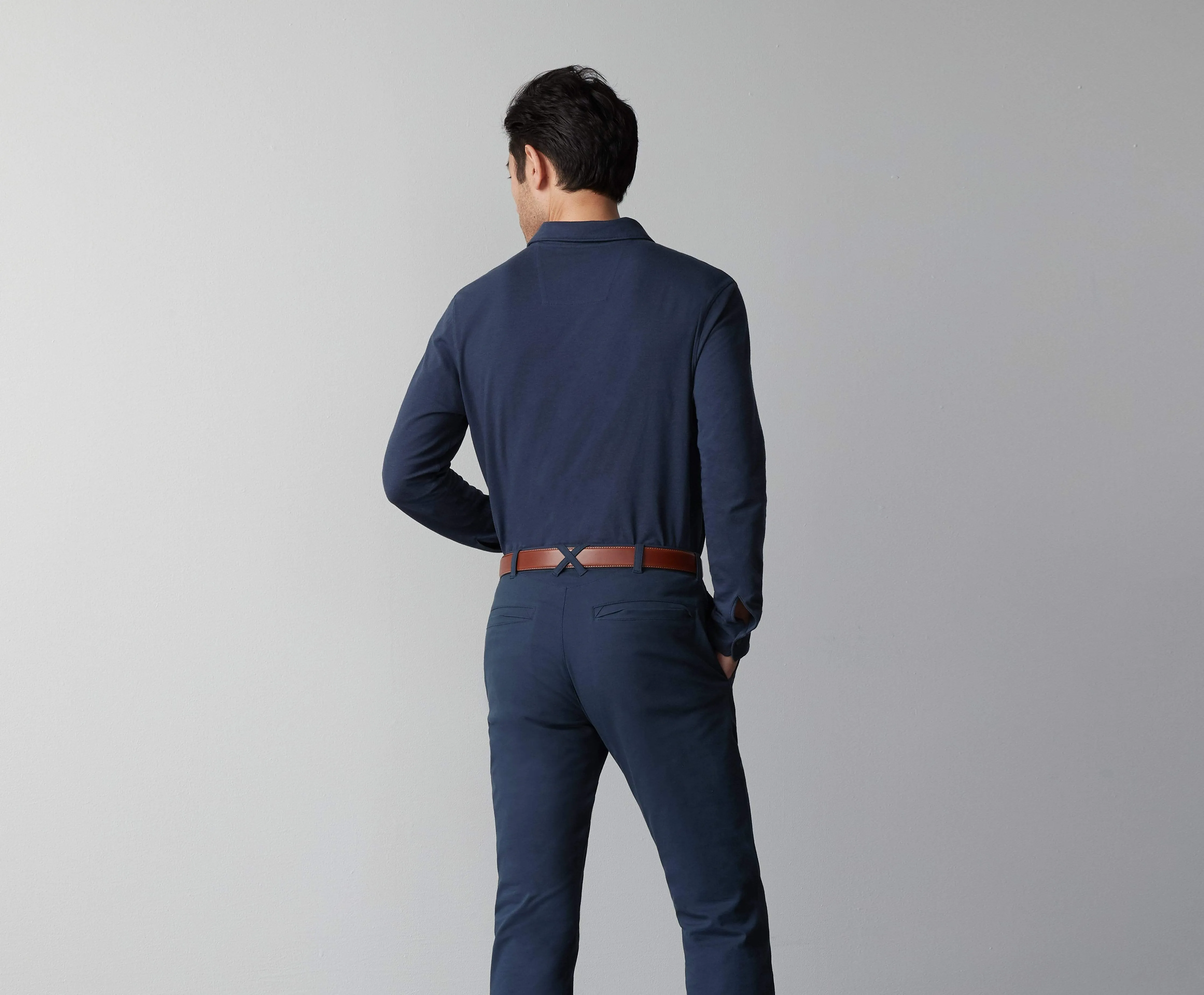 SILVER Long Sleeve Polo sold by Mack Weldon product image thumbnail 4