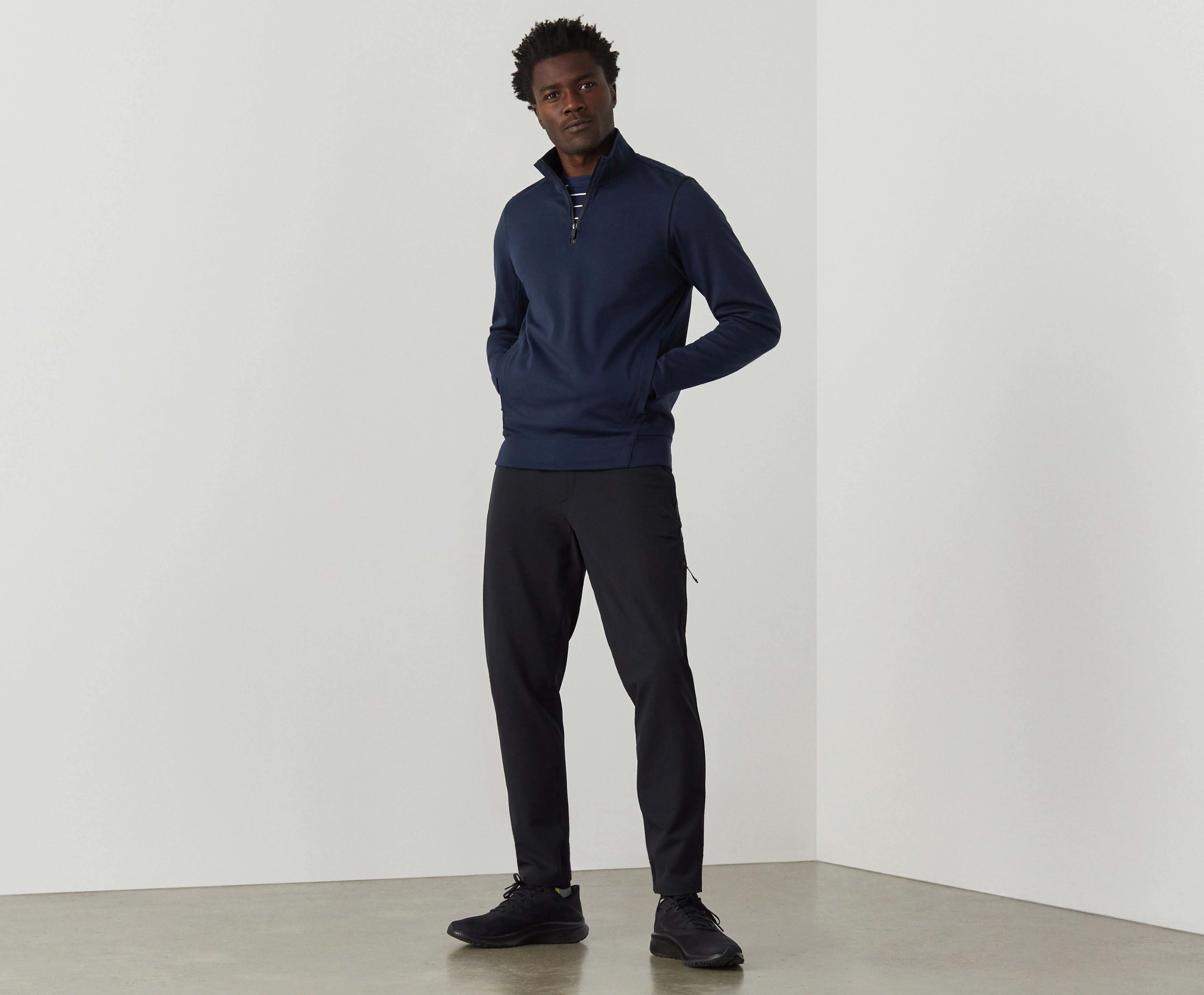 Atlas Half-Zip Charcoal Heather sold by Mack Weldon product image thumbnail 3