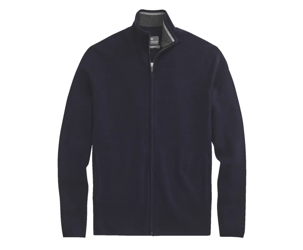 Tech Merino Full-Zip Sweater Total Eclipse Blue sold by Mack Weldon