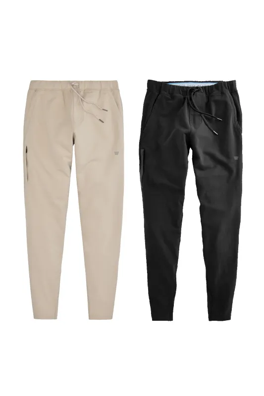 2-Pack ACE Sweatpants - Tall Latte / True Black sold by Mack Weldon