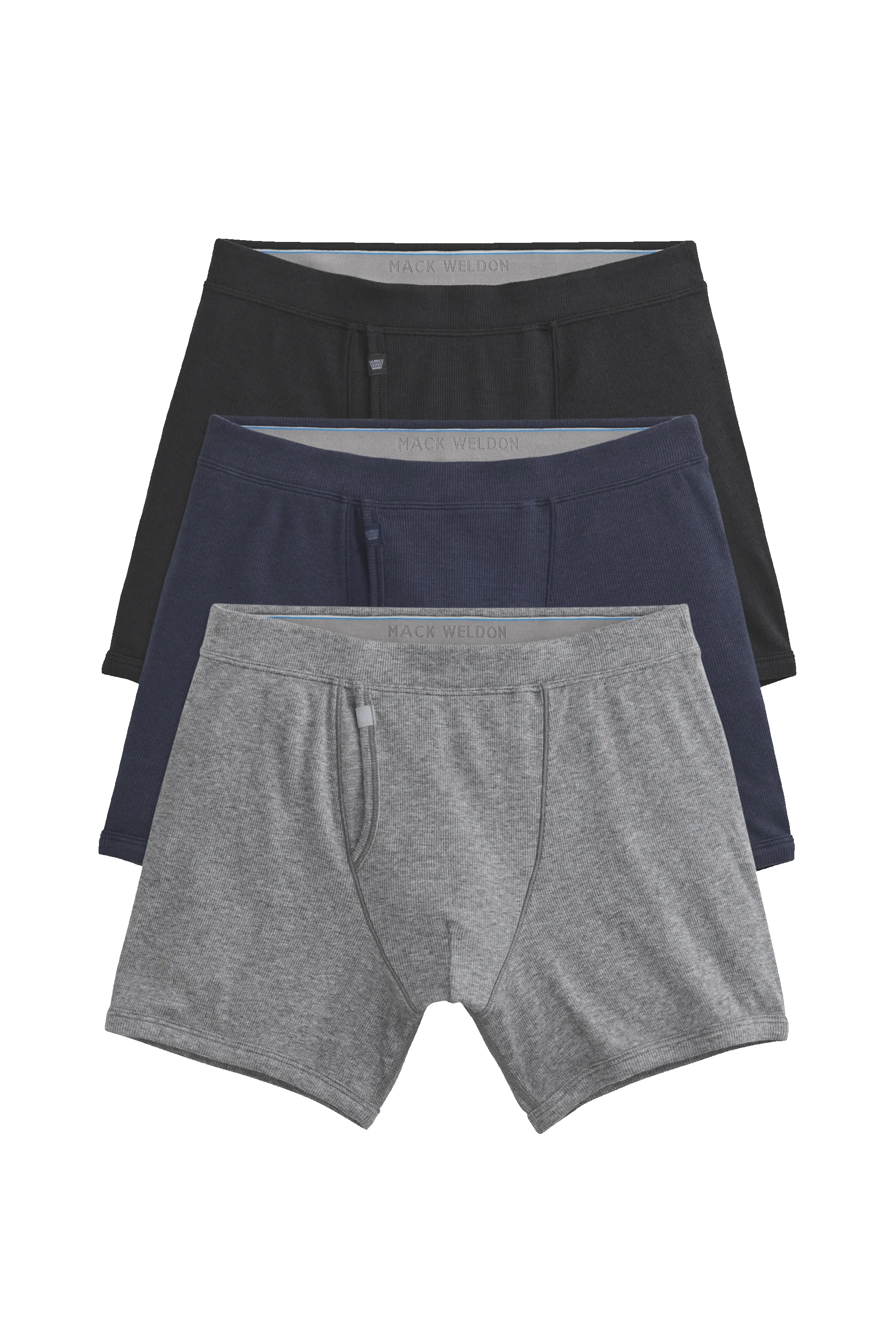 3-Pack 18-Hour Rib Boxer Brief Fade to Black sold by Mack Weldon