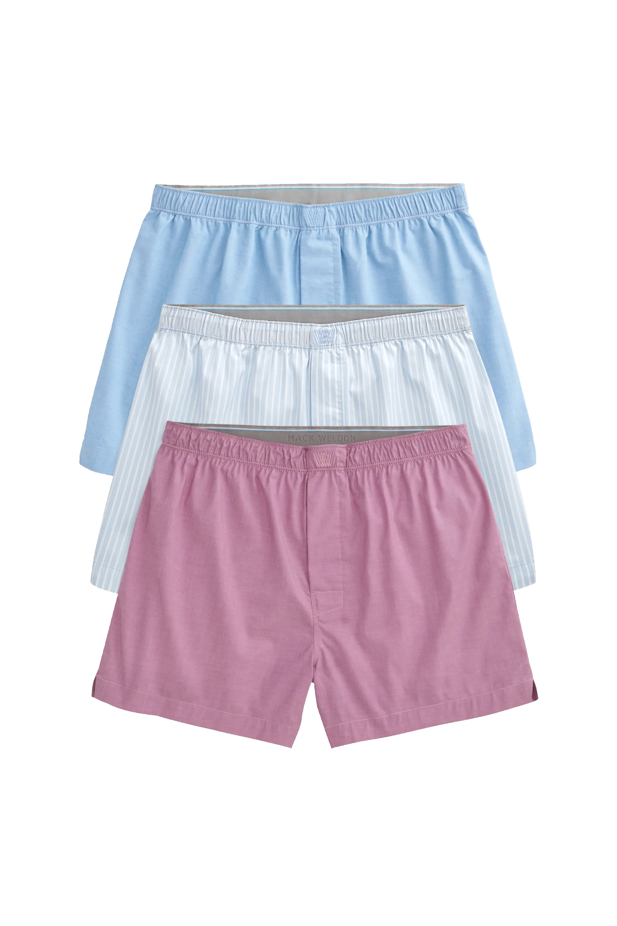 3-Pack 24/7 Woven Boxer Heron and Heather sold by Mack Weldon