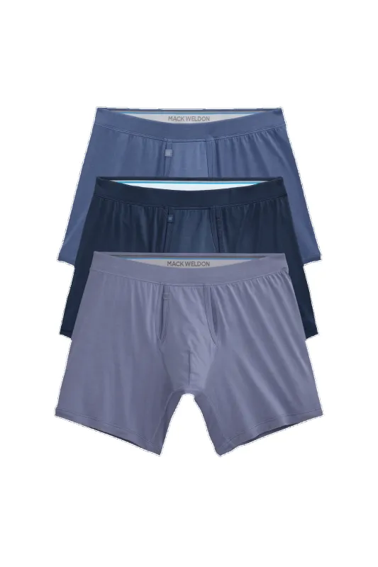 3-Pack SILVER HD Boxer Brief Hues of Blues sold by Mack Weldon