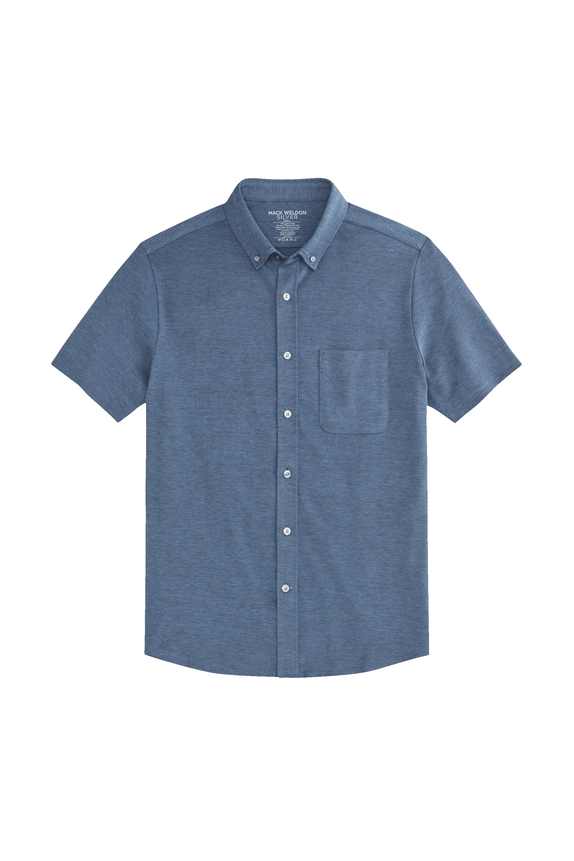 SILVER Pique Short Sleeve Button Up sold by Mack Weldon