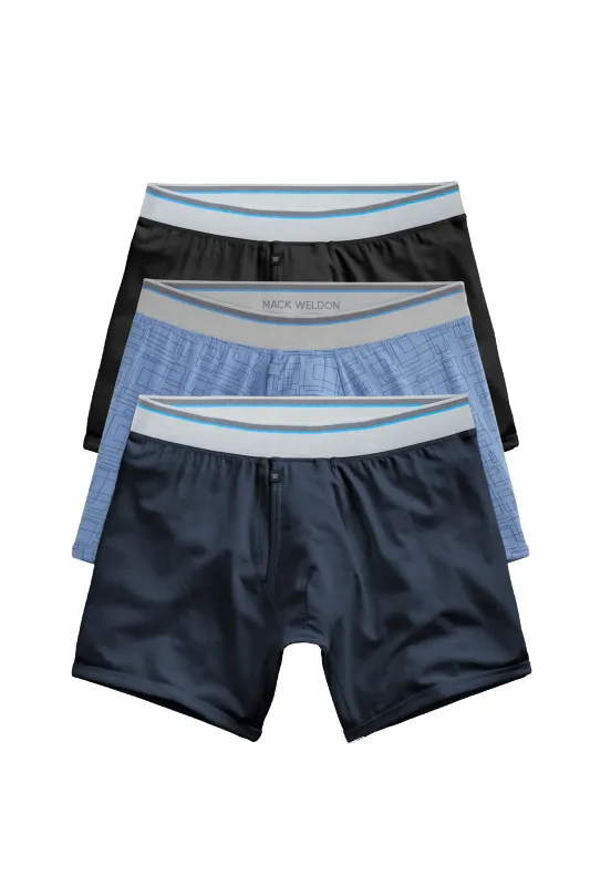 3-Pack 18-Hour Jersey Boxer Briefs Open Skies sold by Mack Weldon