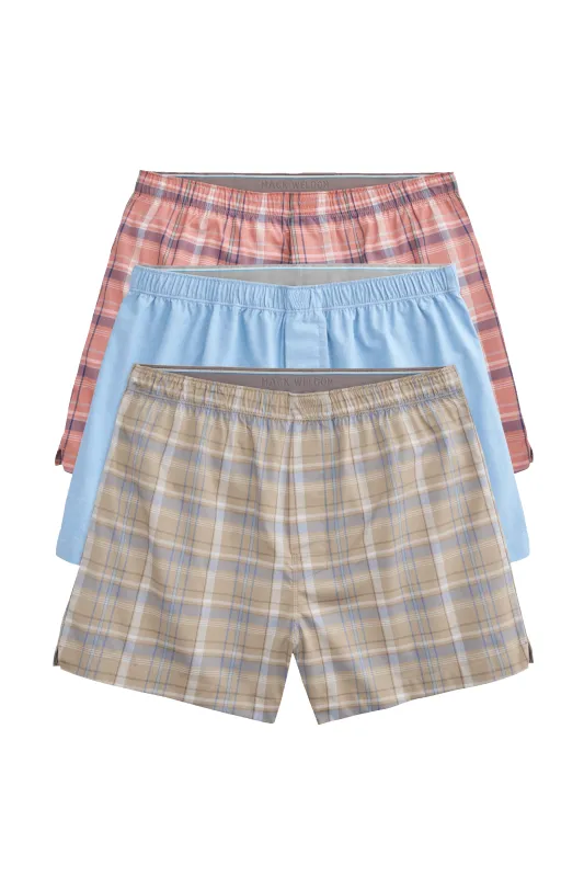 3-Pack 24/7 Woven Boxers Summer Madras sold by Mack Weldon