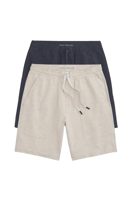 2-Pack ACE Carpenter Sweatshort and Sweatshort 9" Latte Heather / Total Eclipse sold by Mack Weldon