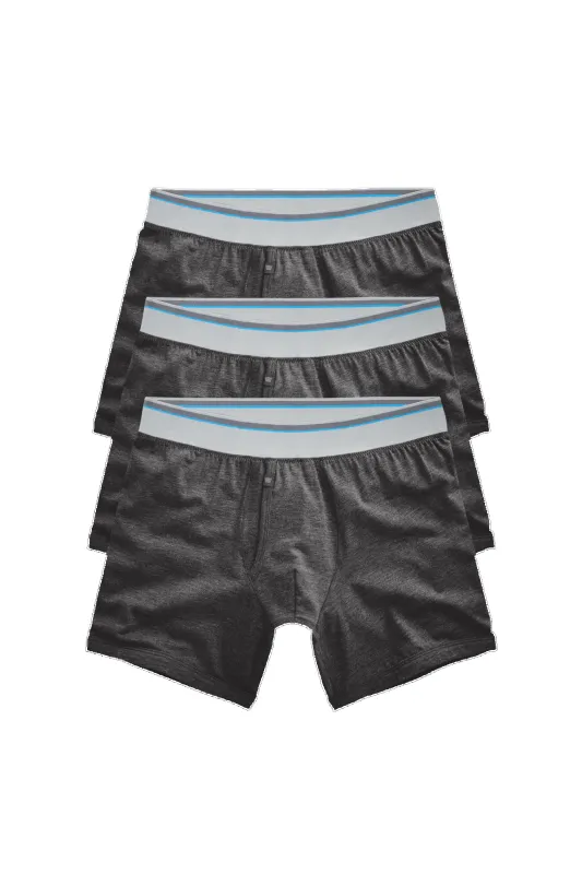 3-Pack 18-Hour Jersey Boxer Briefs Charcoal Heather sold by Mack Weldon