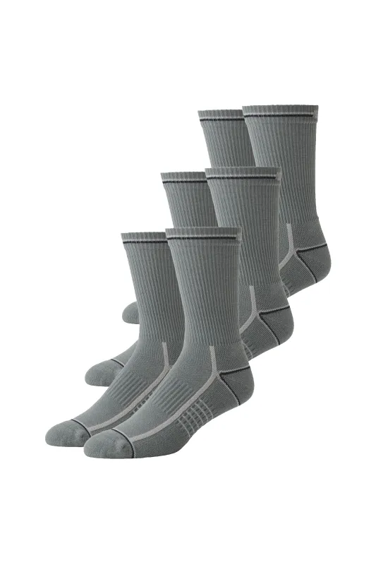 3-Pack AIRKNITˣ Crew Socks Grey Heather/Monument sold by Mack Weldon