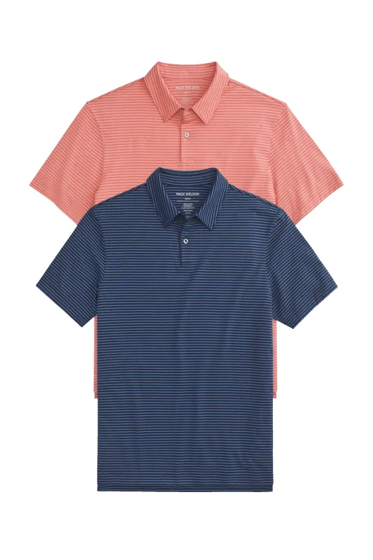 2-Pack Pima T-Shirt Polo Navy Crosswind / Bermuda Sands sold by Mack Weldon