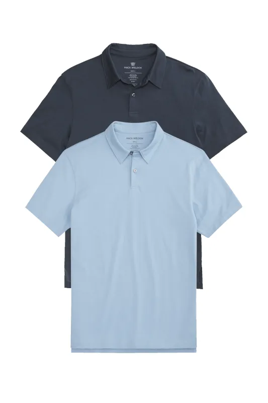 2-Pack Pima T-Shirt Polo Clear Day / Total Eclipse Blue sold by Mack Weldon