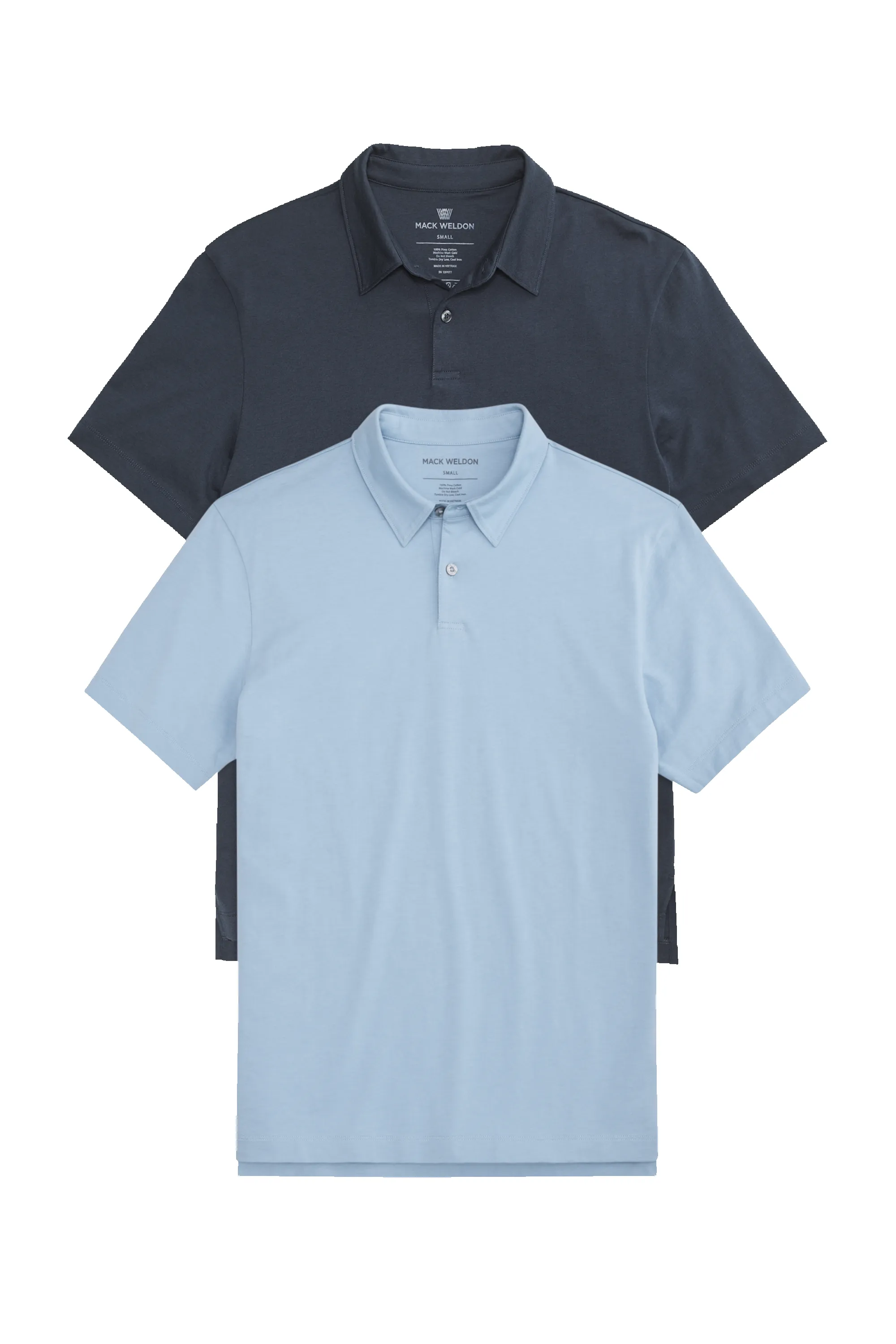 2-Pack Pima T-Shirt Polo Clear Day / Total Eclipse Blue sold by Mack Weldon