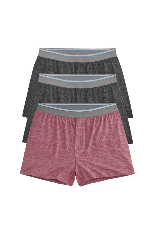 3-Pack AIRKNITˣ Knit Boxer Rainy Day Heathers sold by Mack Weldon