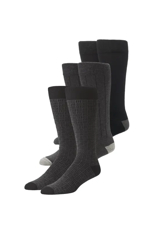 3-Pack SILVER Extended Crew Dress Sock Happy Hour sold by Mack Weldon