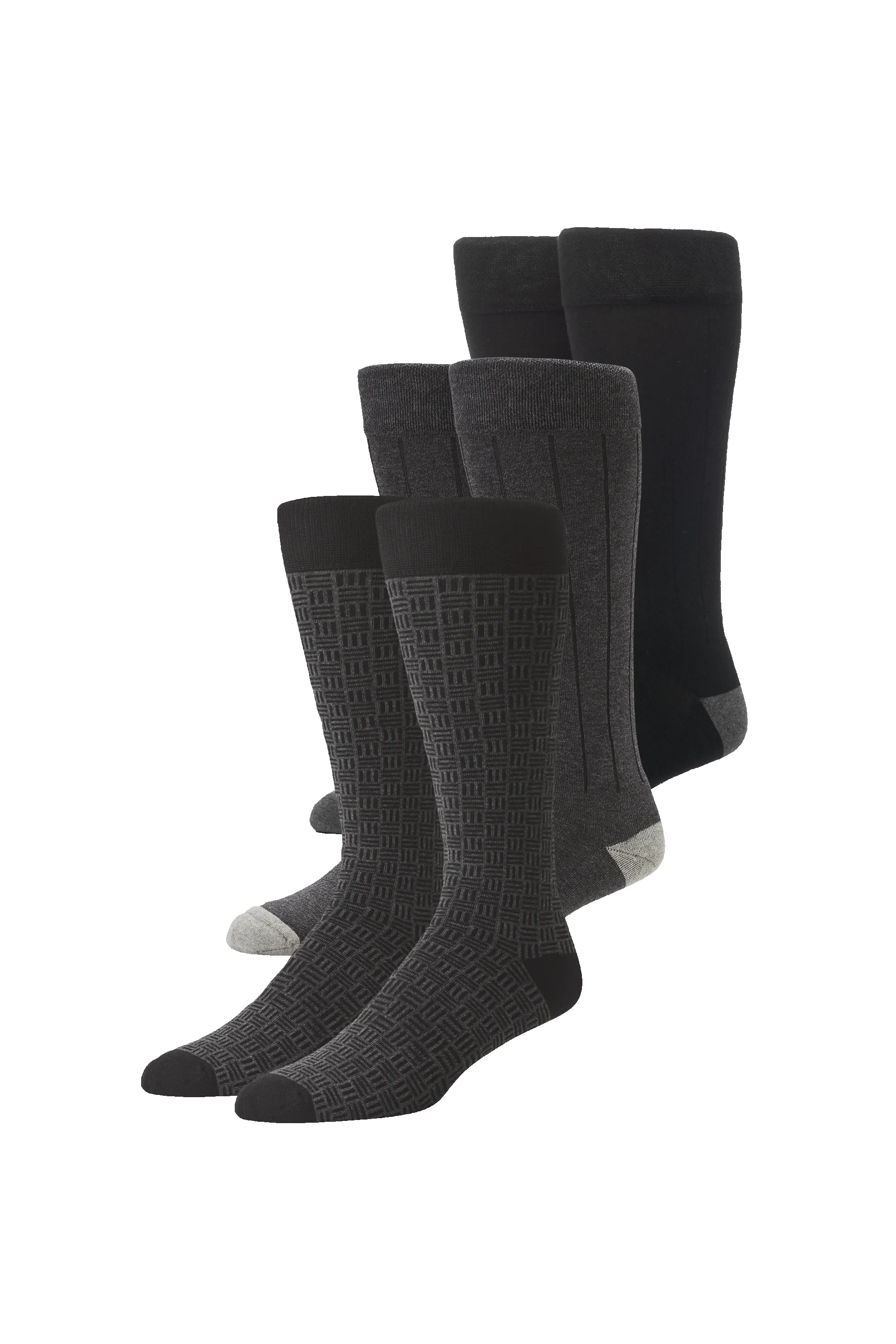 3-Pack SILVER Extended Crew Dress Sock Happy Hour sold by Mack Weldon