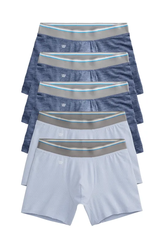 5-Pack AIRKNITˣ Boxer Briefs First Frost & Indigo sold by Mack Weldon