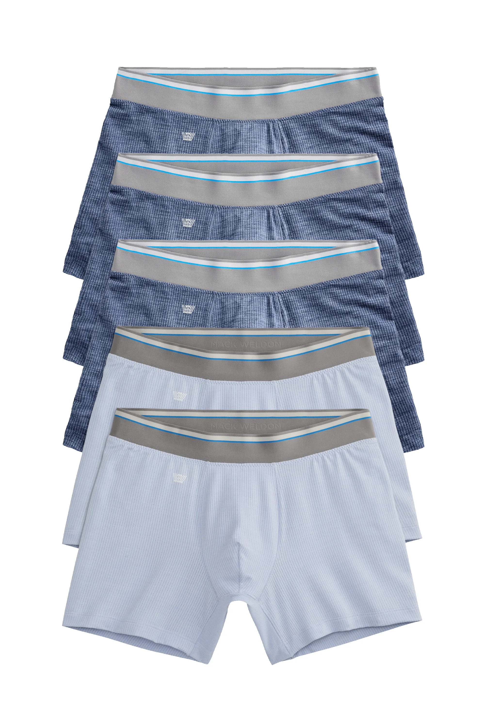 5-Pack AIRKNITˣ Boxer Briefs First Frost & Indigo sold by Mack Weldon