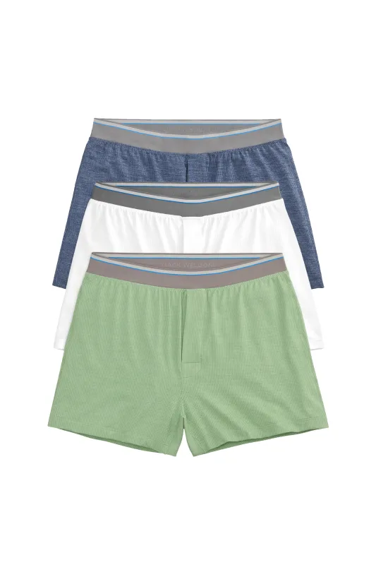 3-Pack AIRKNITˣ Knit Boxer Forest Bathing sold by Mack Weldon