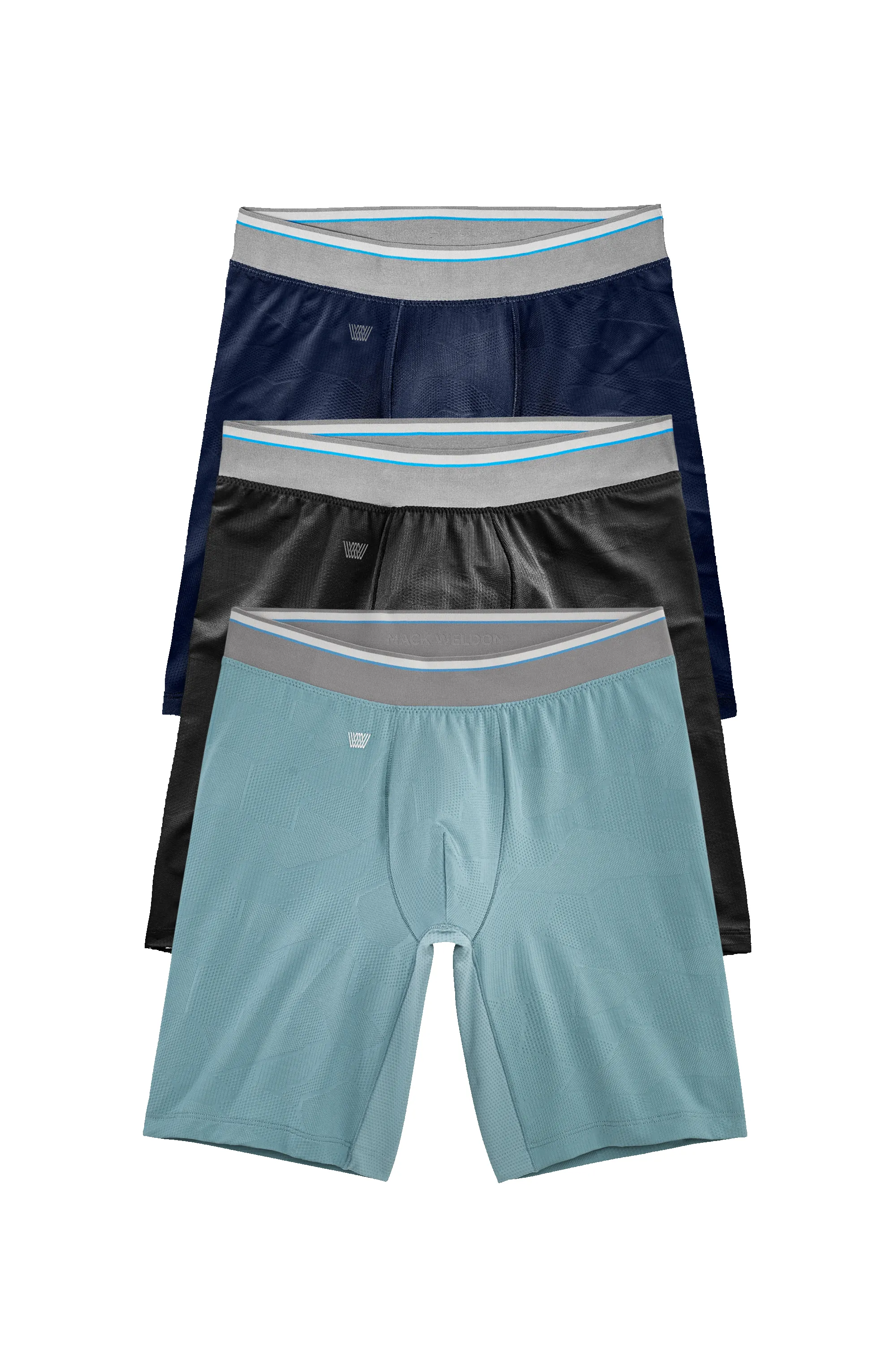 3-Pack AIRKNITˣ 8" Boxer Brief Black & Blue sold by Mack Weldon