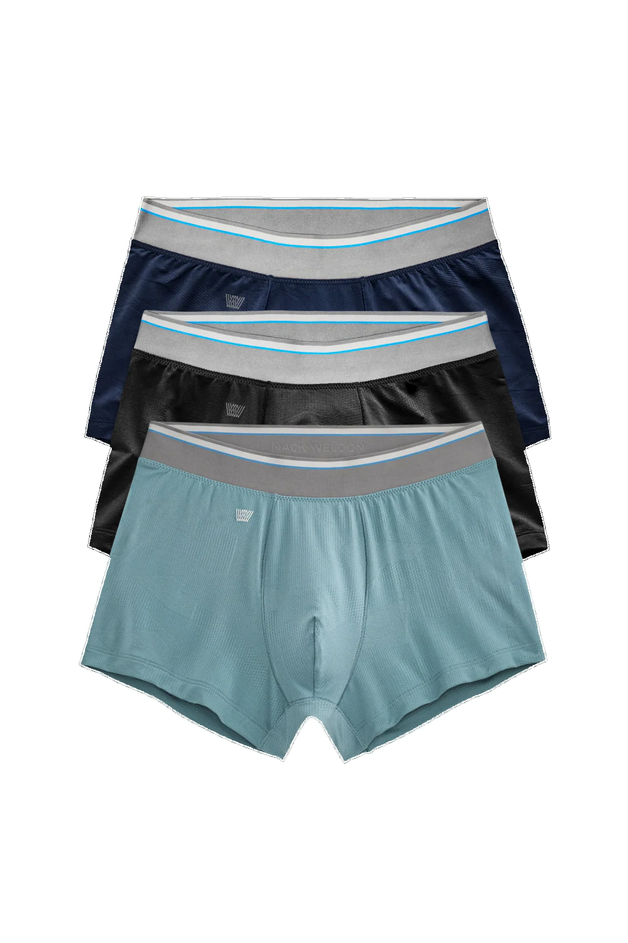 3-Pack AIRKNITˣ Trunks Black & Blue sold by Mack Weldon