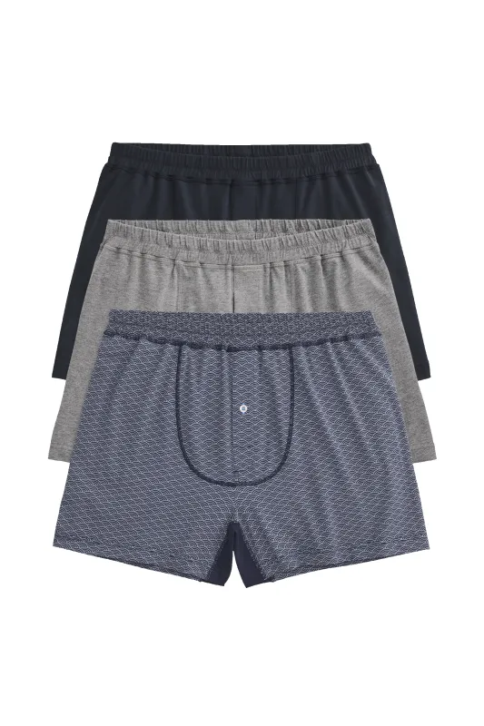 3-Pack 18-Hour Jersey Knit Boxers Running in Circles sold by Mack Weldon