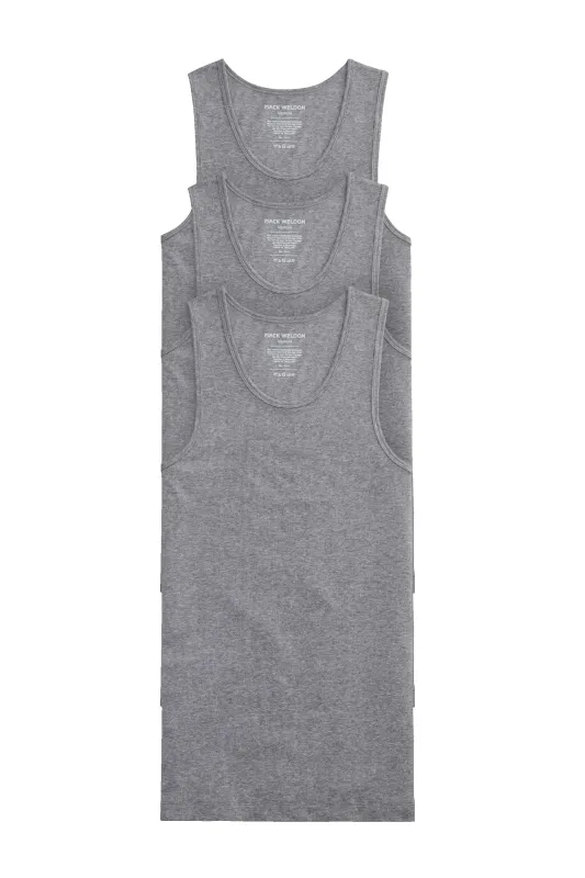3-Pack 18-Hour Rib Tank Medium Grey Heather sold by Mack Weldon